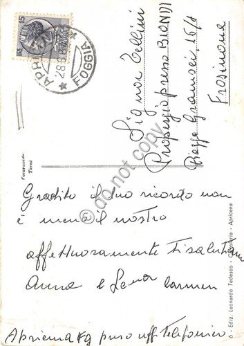 Cartolina Apricena Villa Comunale anni '60