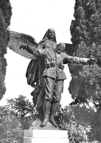 Cartolina Aquileia Cimitero dei Caduti Angelo della Carità (Udine)