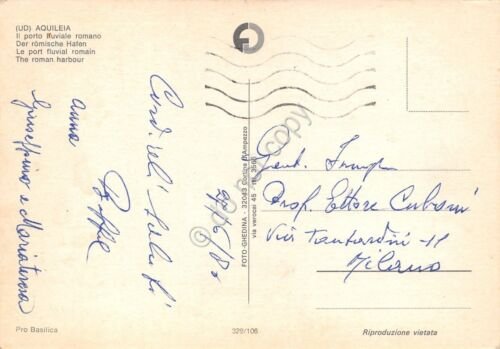 Cartolina Aquileia Porto fluviale romano 1986 (Udine)