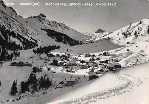 Cartolina Arabba Sasso Cappello Passo Pordoi panorama 1958
