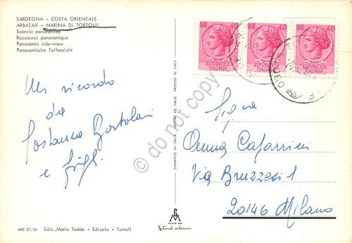 Cartolina Arbatax Marina di Tortolì panorama parziale case mare anni …