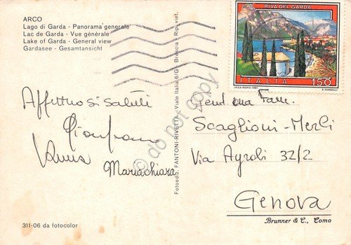 Cartolina Arco Panorama generale 1981