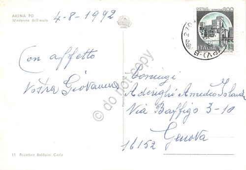 Cartolina Arena Po Madonna dell'Aiuto 1992 | Immagine Gallery 2