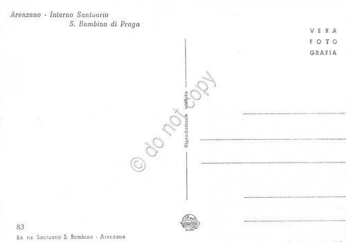 Cartolina Arenzano Interno Santuario S. Bambino di Praga (Genova)