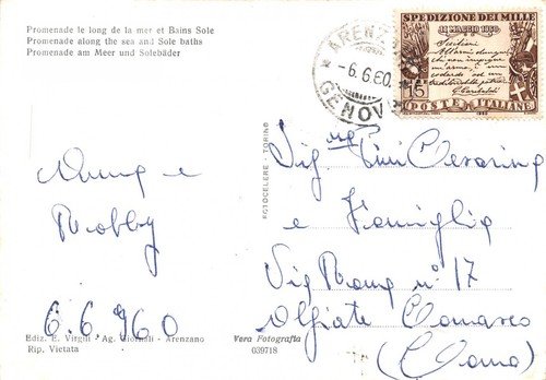 Cartolina Arenzano Lungomare Bagni Sole 1960 | Immagine Gallery 2