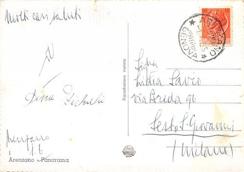 Cartolina Arenzano Panorama 1955