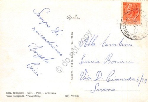 Cartolina Arenzano Panorama 1956