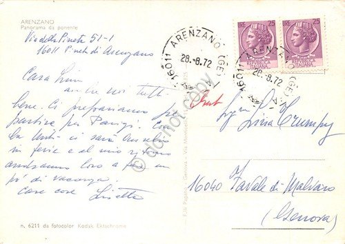 Cartolina Arenzano Panorama da ponente 1972 (Genova) | Immagine Gallery 2