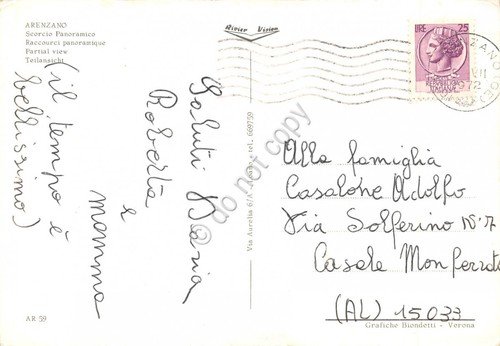 Cartolina Arenzano Panorama Parziale viadotto 1972 (Genova)