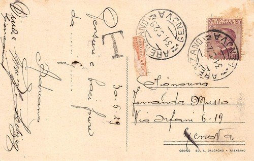 Cartolina Arenzano panorama tra gli ulivi 1929 Tassata | Immagine Gallery 2