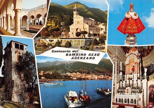 Cartolina Arenzano Santuario Bambino Gesù vedute 1990 (Genova) | Immagine principale