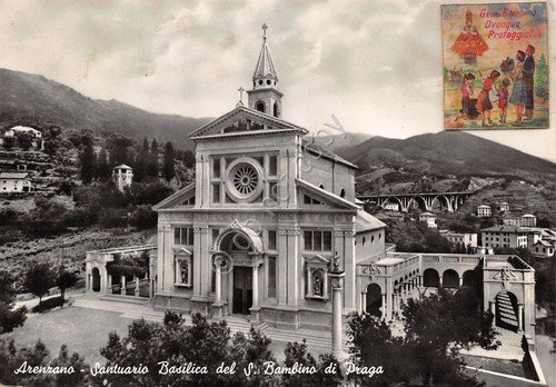 Cartolina Arenzano Santuario Basilica Bambino Praga applicazione stereoscopica | Immagine principale