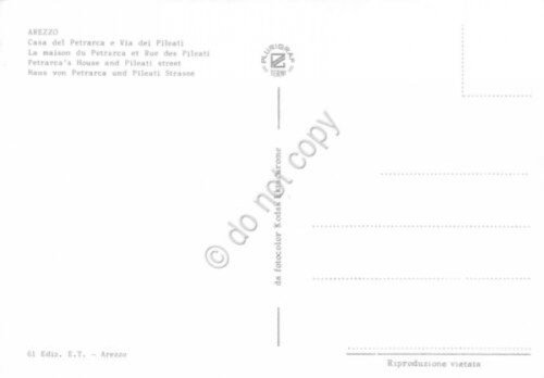 Cartolina Arezzo Casa del Petrarca Via dei Pileati