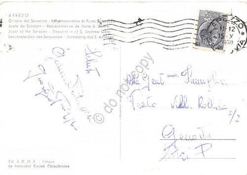 Cartolina Arezzo Giostra del Saracino Rappresentativa di Porta S. Andrea …