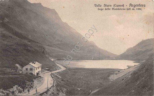 Cartolina Argentera Valle Stura Lago Maddalena 1917 Timbro Censura Militare