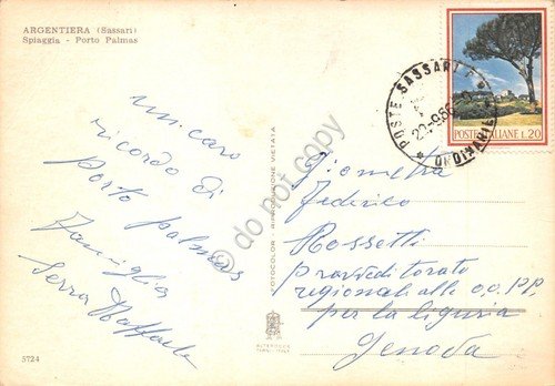 Cartolina Argentiera Sassari Porto Palmas 1966 grinze | Immagine Gallery 2