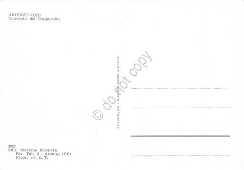 Cartolina Arienzo Convento dei Cappuccini anni '70