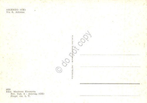 Cartolina Arienzo Via S. Alfonso animata case chiesa anni '70