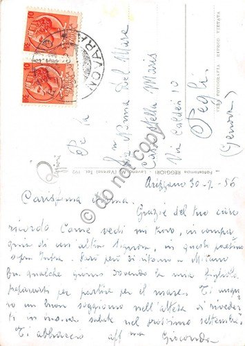 Cartolina Arizzano Panorama 1956