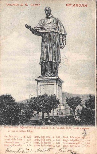 Cartolina Arona Statua di San Carlo 1902 | Immagine principale
