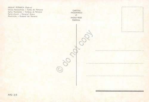 Cartolina Arquà Petrarca Bar Chiesa parrocchiale Tomba Petrarca