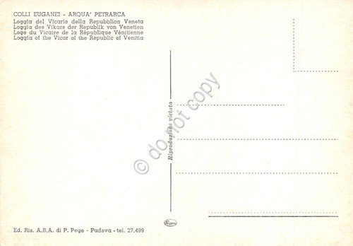 Cartolina Arquà Petrarca Loggia del Vicario della Repubblica Veneta | Immagine Gallery 2