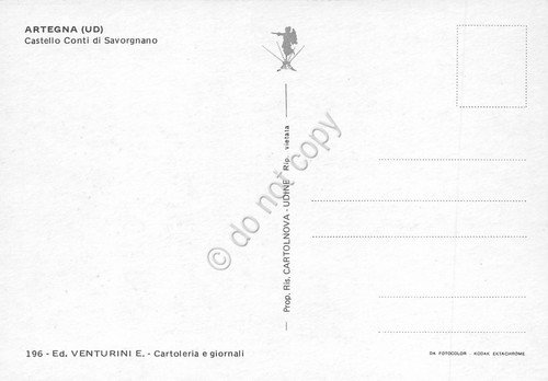 Cartolina Artegna Castello Conti di Savorgnano viale