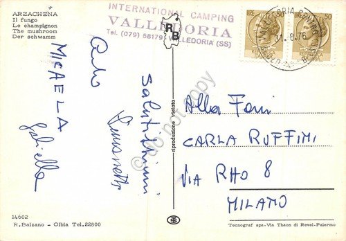 Cartolina Arzachena il Fungo 1976 (Sassari) | Immagine Gallery 2