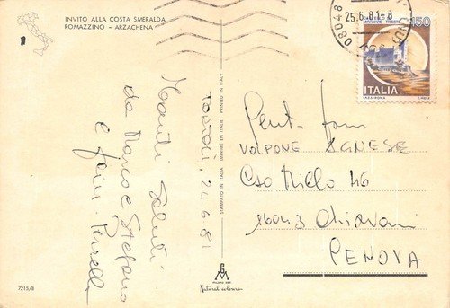 Cartolina Arzachena Romazzino panorama parziale 1981