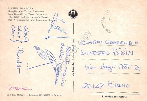 Cartolina Ascea Marina Scogliera e Torre saracena grinza | Immagine Gallery 2