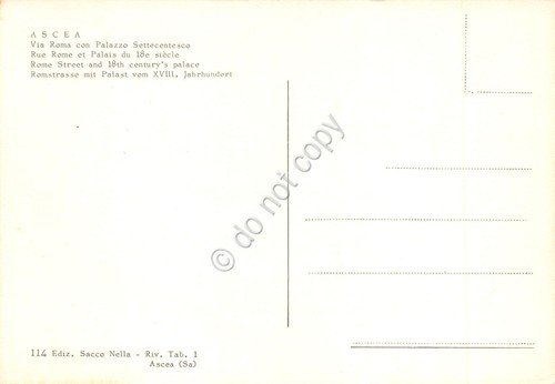 Cartolina Ascea Via Roma strada case auto anni '80