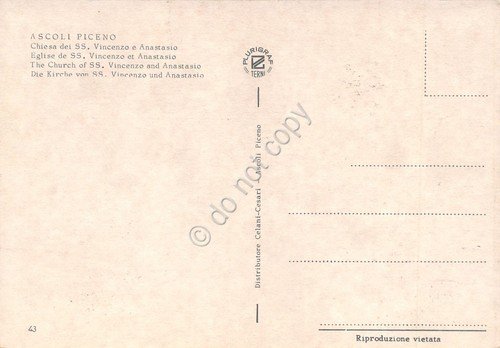 Cartolina Ascoli Piceno Chiesa dei SS. Vincenzo e Anastasio anni … | Immagine Gallery 2