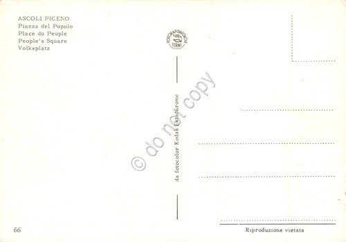 Cartolina Ascoli Piceno Piazza del Popolo animata anni '70 | Immagine Gallery 2