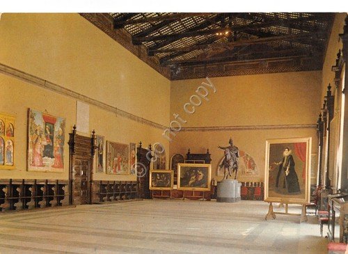 Cartolina Ascoli Piceno Pinacoteca Civica Salone della Vittoria