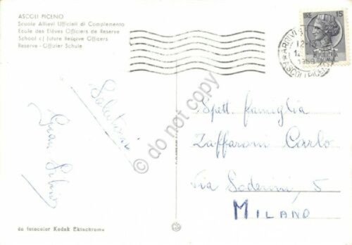 Cartolina Ascoli Piceno Scuola Allievi Ufficiali di Complemento 1959 | Immagine Gallery 2