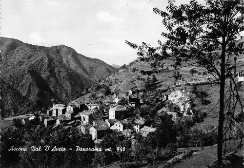 Cartolina Ascona Val D'Aveto panorama anni '50