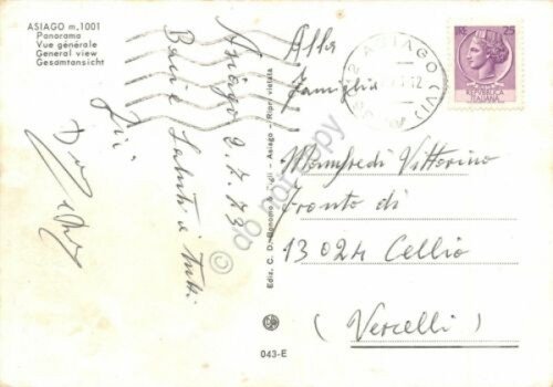 Cartolina Asiago panorama 1973 (Vicenza)