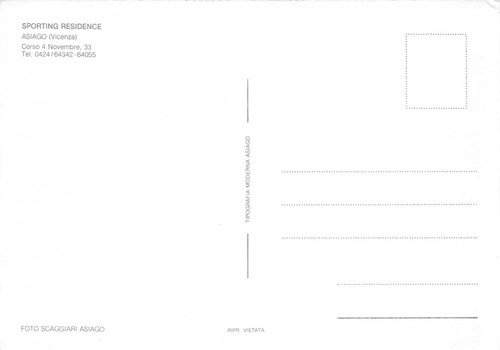 Cartolina Asiago Sporting Residence