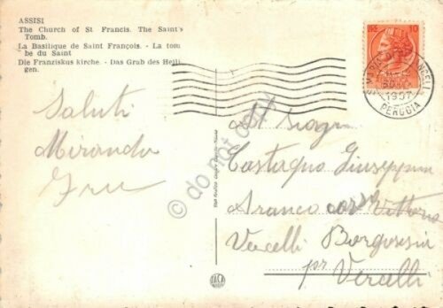 Cartolina Assisi Basilica S. Francesco Tomba del Santo 1957 (Perugia) | Immagine Gallery 2