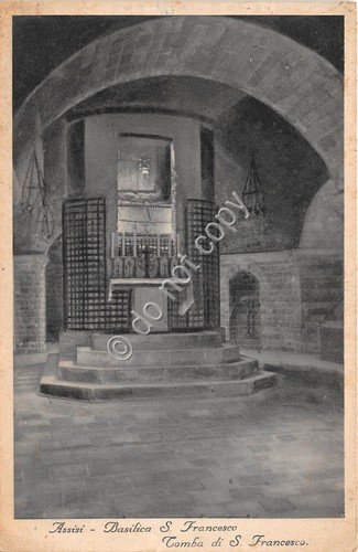 Cartolina Assisi Basilica San Francesco Tomba 1937 | Immagine principale