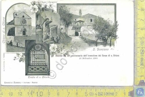 Cartolina Assisi Multivisione Ricordo 50anniversario 1900 cca (Perugia)