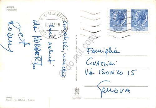 Cartolina Assisi Panorama 1976