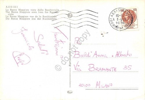 Cartolina Assisi Rocca Maggiore da Rocchicciola 1976 (Perugia) | Immagine Gallery 2