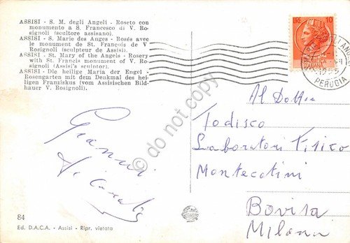 Cartolina Assisi S. M. degli Angeli roseto con monumento a … | Immagine Gallery 2