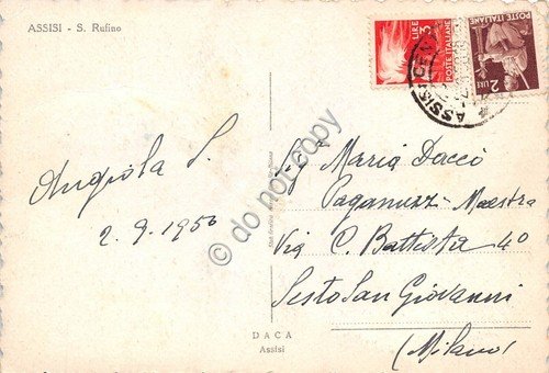 Cartolina Assisi San Rufino 1950 (Perugia)