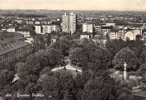 Cartolina Asti giardini pubblici e panorama anni '60 | Immagine principale