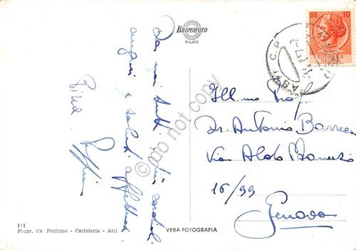 Cartolina Asti Monumento a Alfieri notturno 1957 | Immagine Gallery 2