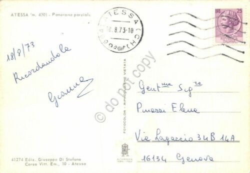 Cartolina Atessa Panorama parziale 1973 | Immagine Gallery 2