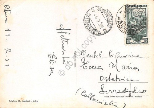 Cartolina Atina La Valle Via S. Nicola 1952 grinze