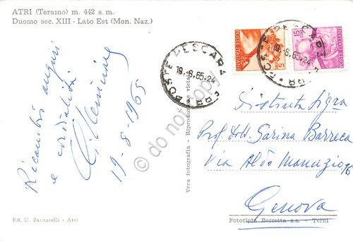 Cartolina Atri Duomo lato est animata 1965 | Immagine Gallery 2